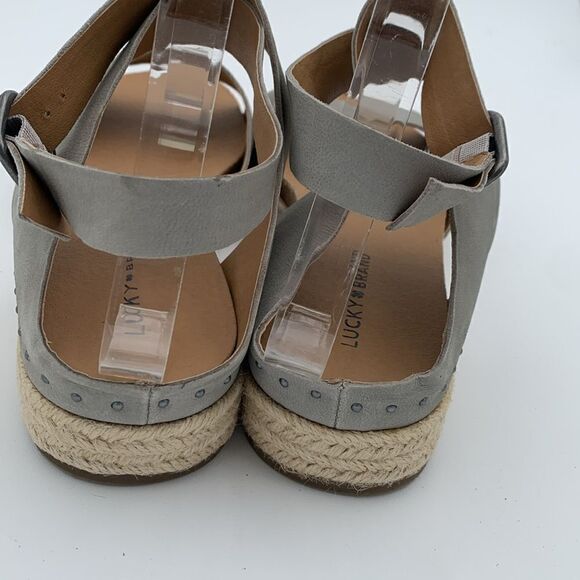 Lucky Brand Gladas leather ankle wrap open toe espadrilles sandals woman’s 11/43 - Picture 8 of 9